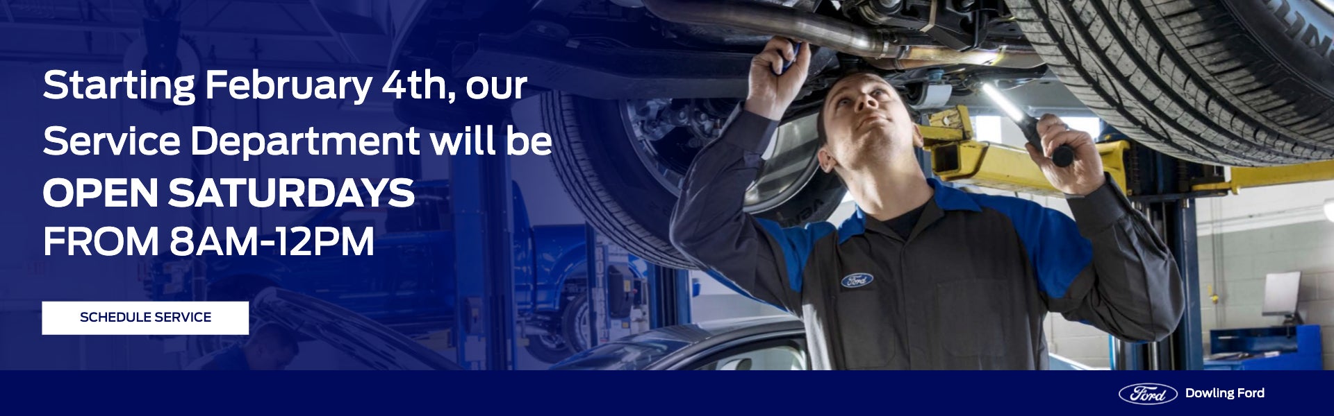 Service Department Saturday Hours 8-12 Starting February 4